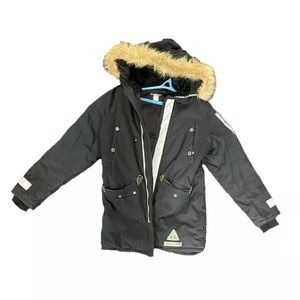 Diesel Black Fur Hooded Parka Men’s Sz. M